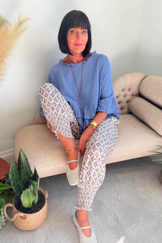 Ren Tiles of Marrakesh X Ali Ash Shirring Cuff Pant